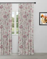 Blooming Spring - Pink Linen Custom Curtains