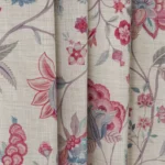 Blooming Spring - Pink Linen Ripple Fold Drapes