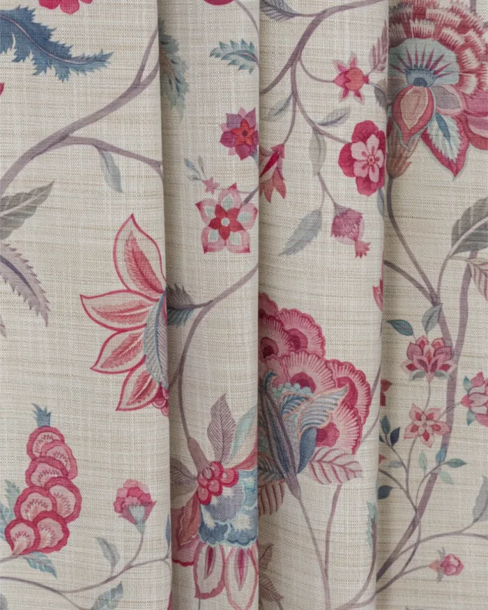 Blooming Spring - Pink Linen Custom Curtains - Image 4