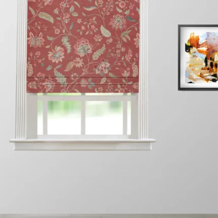 Roman Shades | Blooming Spring Red Apple - Red Apple - Roman Shade | Curtain Avenue