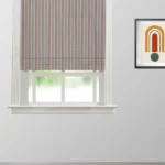 Boardwalk Stripe - Rosy Teal Roman Shades