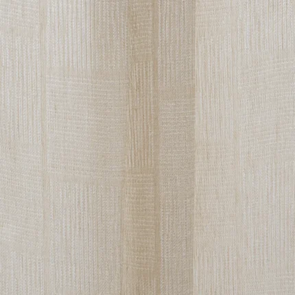 Curtains | Buffalo Striped Sheer - Oatmeal - Folded | Curtain Avenue