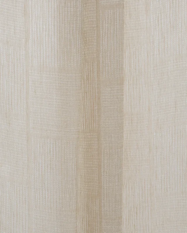 Curtains | Buffalo Striped Sheer - Oatmeal - Folded | Curtain Avenue