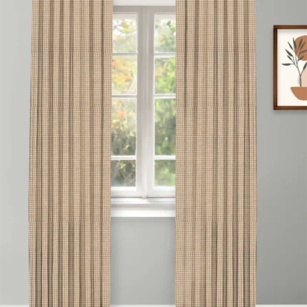 Curtains | Classic Houndstooth - Camel- Curtain | Curtain Avenue