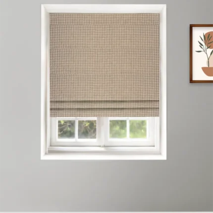Roman Shades | Classic Houndstooth - Camel-Roman Shade | Curtain Avenue