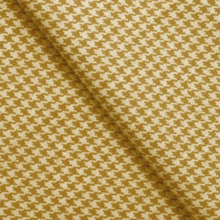 Swatches | Classic Houndstooth - Mustard- Fold | Curtain Avenue