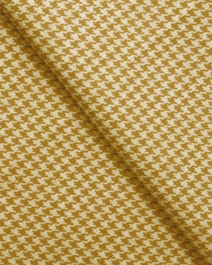 Classic Houndstooth - Mustard Ripple Fold Drapes - Image 2