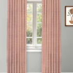 Classic Houndstooth - Rose Ripple Fold Drapes