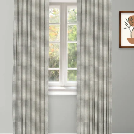 Curtains | Classic Houndstooth - Teal Green - Curtain | Curtain Avenue