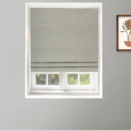 Roman Shades | Classic Houndstooth - Teal Green-Roman Shade | Curtain Avenue
