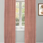 Classic Houndstooth - Tuscan Red Ripple Fold Drapes