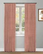 Classic Houndstooth - Tuscan Red Custom Curtains