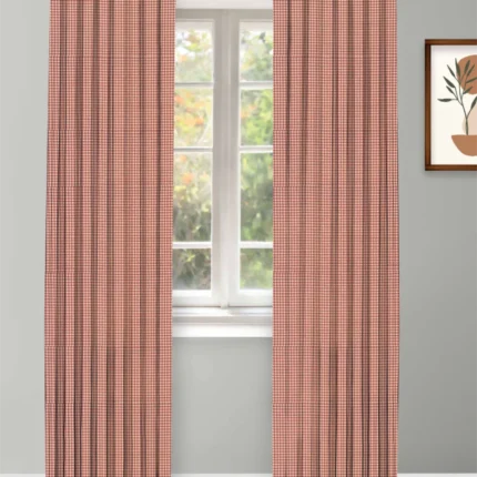 Curtains | Classic Houndstooth - Tuscan Red - Curtain | Curtain Avenue