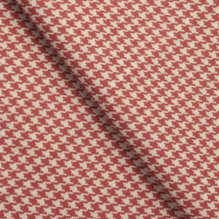Swatches | Classic Houndstooth - Tuscan Red - Folded | Curtain Avenue