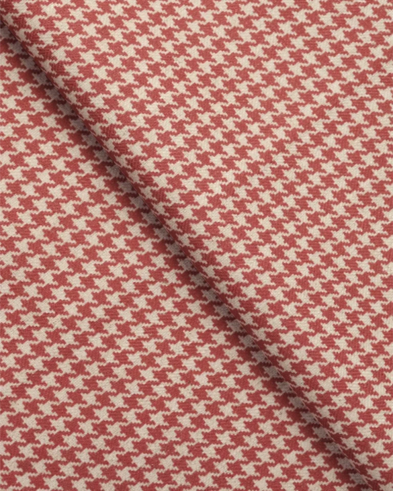 Swatches | Classic Houndstooth - Tuscan Red - Folded | Curtain Avenue