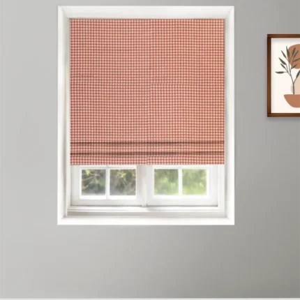 Roman Shades | Classic Houndstooth - Tuscan Red-Roman Shade | Curtain Avenue