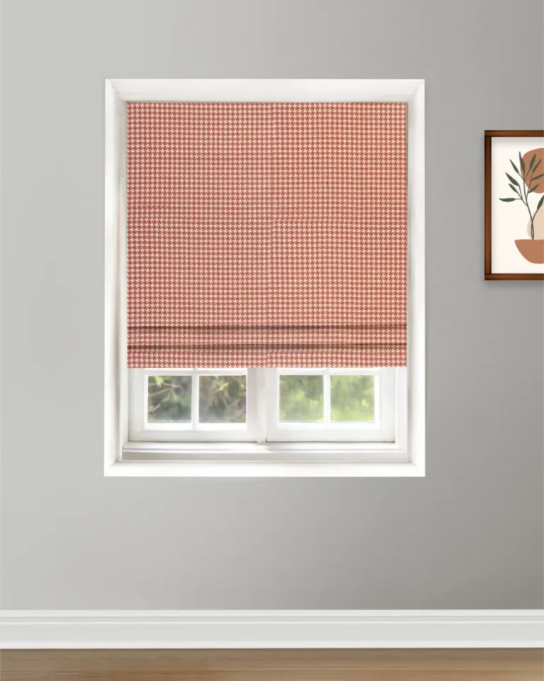 Roman Shades | Classic Houndstooth - Tuscan Red-Roman Shade | Curtain Avenue