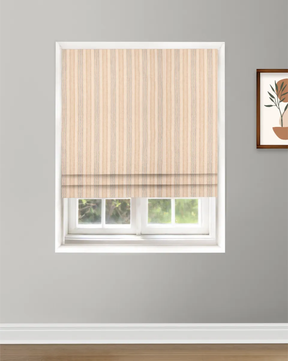 Coastal Stripes - Sky Roman Shade Shot Coastal Stripes - Sky Roman Shades - Image 1