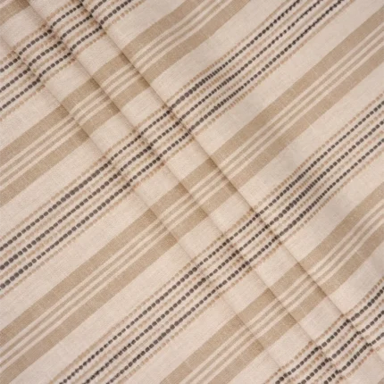 Swatches | Coastal Stripes - Taupe Folded Shot | Curtain Avenue