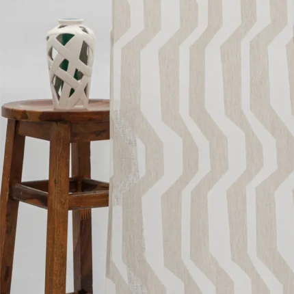 Curtains | Cosmo Striped Semi Sheer - Beige - Curtain | Curtain Avenue