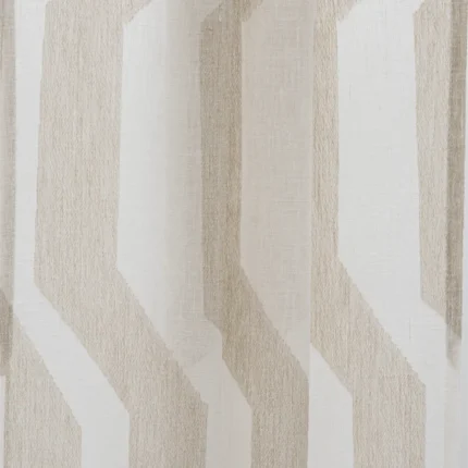 Curtains | Cosmo Striped Semi Sheer - Beige - Folded | Curtain Avenue