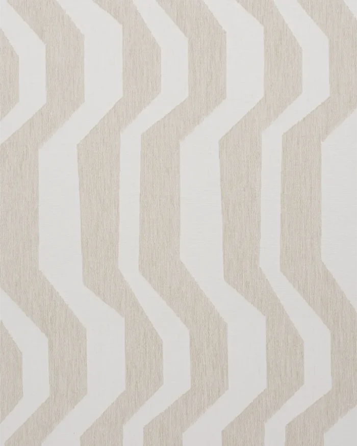 Cosmo Striped Semi Sheer Fabric Swatch- Beige - Image 2