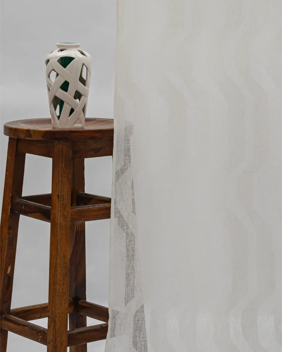 Cosmo Striped Semi Sheer - Dove - Curtain Cosmo Striped Semi Sheer Ripple Fold Curtains- Dove - Image 1