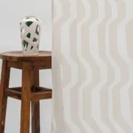 Cosmo Striped Semi Sheer Ripple Fold Curtains - Natural