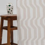 Cosmo Striped Semi Sheer Ripple Fold Curtains - Sand