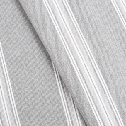 Roman Shades | Country Stripes - Broad Gray Cross Folded Shot. | Curtain Avenue