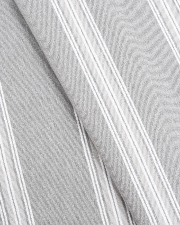 Country Stripes - Broad Gray Ripple Fold Drapes - Image 2
