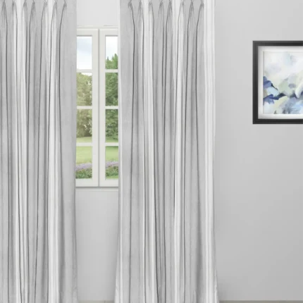 Curtains | Country Stripes - Broad Gray Curtain Shot. | Curtain Avenue