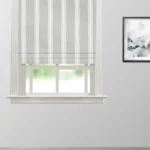 Country Stripes - Broad Gray Roman Shades