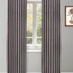 Country Stripes - Midnight Ripple Fold Drapes