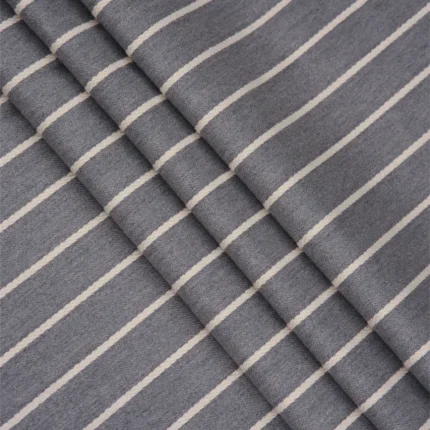 Curtains | Drought Stripes - Ash Gray Folded Shot | Curtain Avenue
