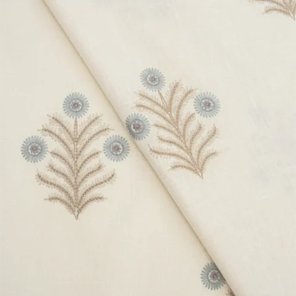 Roman Shades | Embroidered Hailee - Blue Sky - Cross Fold | Curtain Avenue