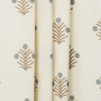 Roman Shades | Embroidered Hailee - Blue Sky - Vertical Fold | Curtain Avenue