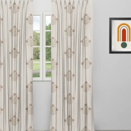 Curtains | Embroidered Hailee - Cyrus Beige - Curtain | Curtain Avenue