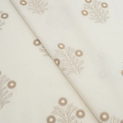 Roman Shades | Embroidered Hailee - Cyrus Beige - Folded | Curtain Avenue