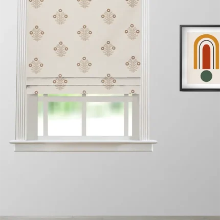 Roman Shades | Embroidered Hailee - Cyrus Beige - Roman Shade | Curtain Avenue