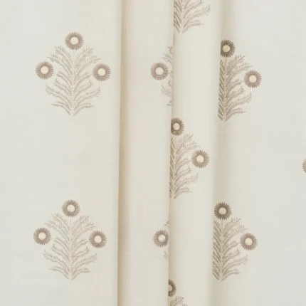 Roman Shades | Embroidered Hailee - Cyrus Beige - Vertical Fold | Curtain Avenue