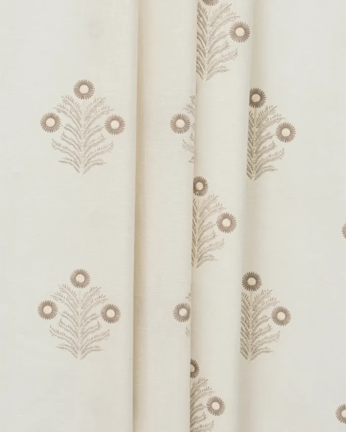 Embroidered  Hailee - Cyrus Beige Custom Curtains - Image 4