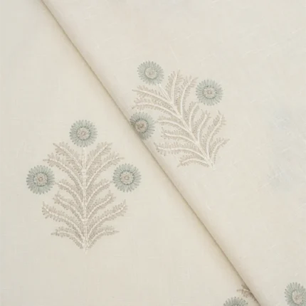 Roman Shades | Embroidered Hailee - Mint - Cross Folded | Curtain Avenue