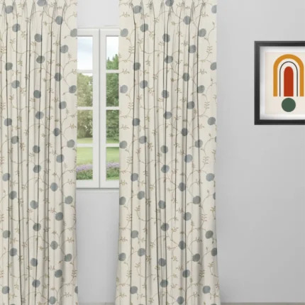 Curtains | Embroidered Pecan -Dew - Curtain | Curtain Avenue