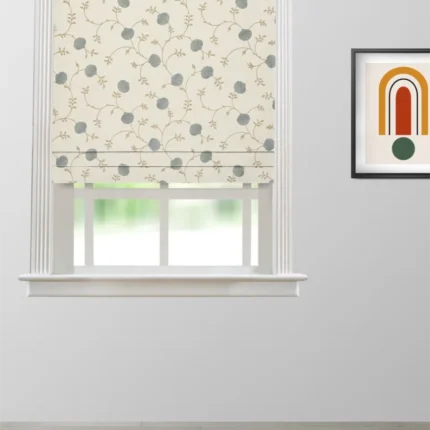 Roman Shades | Embroidered Pecan -Dew - Roman Sade | Curtain Avenue