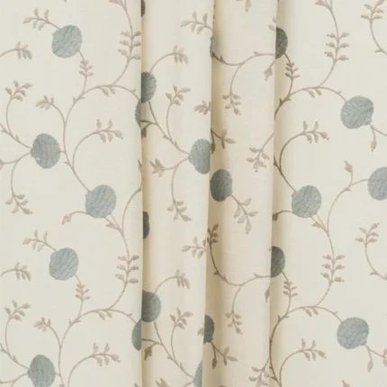 Swatches | Embroidered Pecan -Dew - Vertical Fold | Curtain Avenue