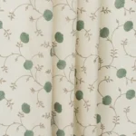 Embroidered  Pecan - Grass Ripple Fold Drapes