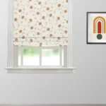 Embroidered Pecan - Walnut Roman Shades