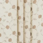 Embroidered Pecan - Walnut Ripple Fold Drapes
