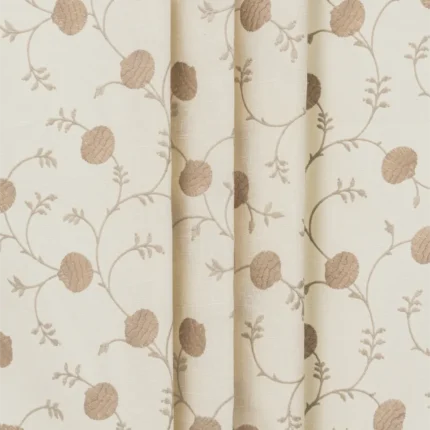Swatches | Embroidered Pecan - Walnut - Veritcal Folded | Curtain Avenue